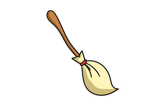 Hexer Besen Halloween Vektor Design K&uuml;che Gegenstand