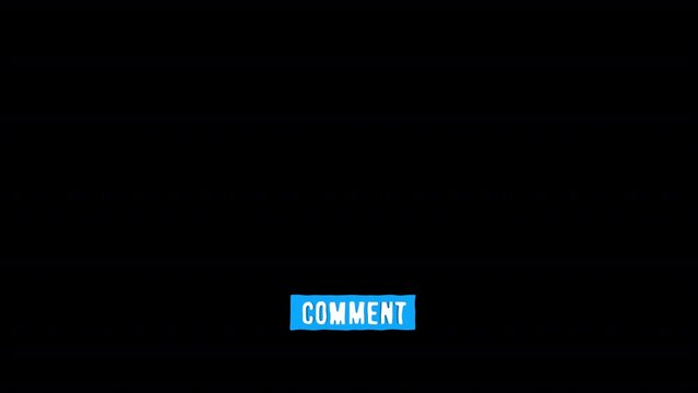 Clicking comment Notification Button. Social media prompt. With alpha channel.