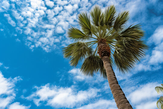 Tree palm with sky background photography 