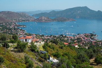 Marmaris selimiye town view and harbor in Muğla Türkiye