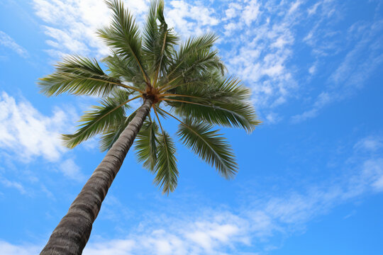 Tree palm with sky background photography 