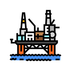 oil rig platform petroleum engineer color icon vector. oil rig platform petroleum engineer sign. isolated symbol illustration