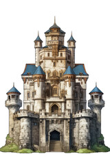 Fototapeta na wymiar Fantasy castle illustration isolated on transparent background