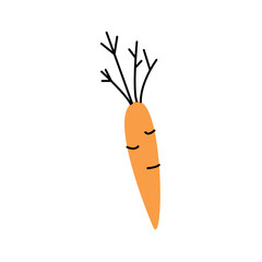 Simple vector illustration of an orange carrot on a white background