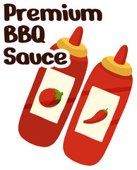 BBQ Party Sauce Bottle Stickers