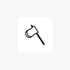 HatchetX, chopping tool Vector Line Icon