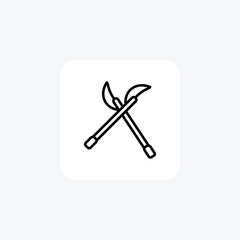 Vibrant Lopper, tool Vector Line Icon