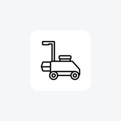 Dynamic Lawn Mower Vector Line Icon