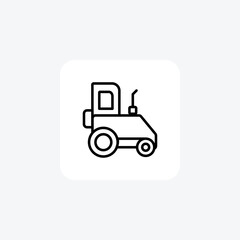 Mighty Tractor, farming Vector Line Icon