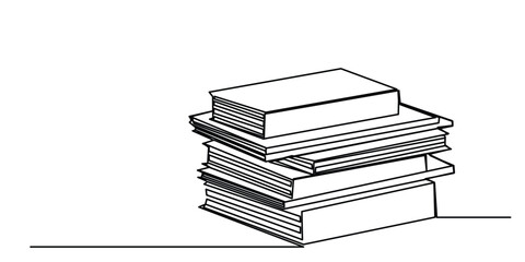 one line drawing book education concept hand drawn minimalist style Graphic vector illustration.
