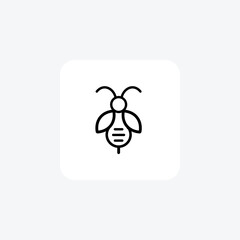 Busy Bee, honey bee Vector Line Icon