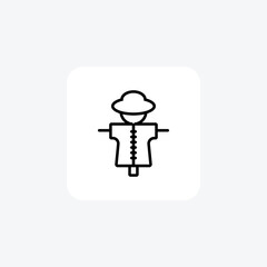 Scarecrow, pest control Vector Line Icon