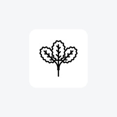 Artistic Leaves Vector Line Icon