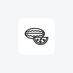 Refreshing Watermelon Vector Line Icon