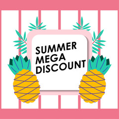 Summer sale brochure discount vector. Special price offer coupon for social media post,  promotion ad, shopping flyer, voucher, website campaign and advertising