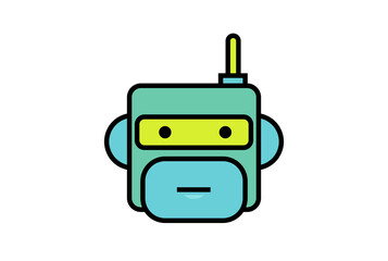Robot head artificial intelligence bot artwork communication character clip art