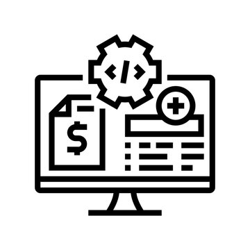 medical coding billing line icon vector. medical coding billing sign. isolated contour symbol black illustration