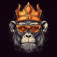 fierce monkey crown,Generative AI