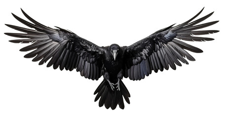 Obraz premium set of raven crow birds with spread wings