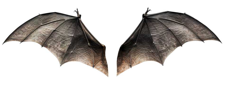 spread bat vampire wings on transparent background