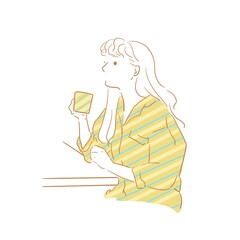 woman with cup of coffee