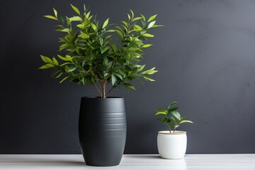 A potted plant sitting on top of a wooden table. AI