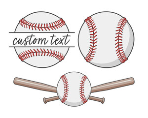 Baseball Ball Split Frame Team Name Template