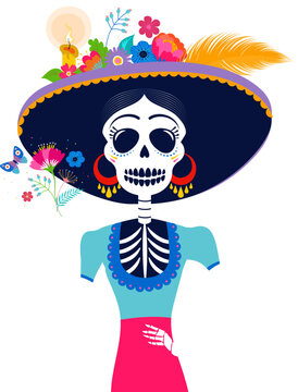 Calavera Catrina - traditional Mexican Day of the Dead character