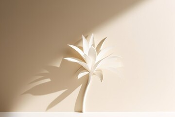 Illustration of a flower shadow cast on a textured wall, created using generative AI techniques