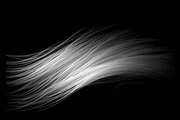 Illustration of a single white feather against a black background, created using generative AI