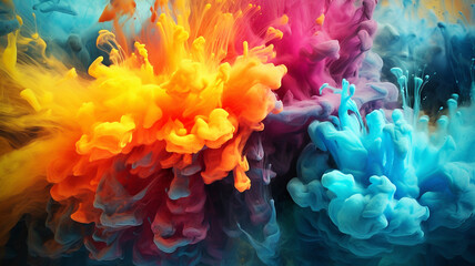 Obraz premium abstract colorful background vibrant color interplay of colors, AI generated.