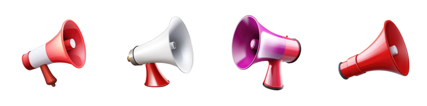 Megaphone clipart collection, vector, icons isolated on transparent background