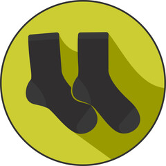 Flat icon of a pair of socks. It is a simple, yet elegant design that would be perfect for a variety of uses, including website design, app development, and print materials