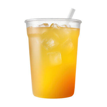 glass of orange juice isolated on transparent background cutout
