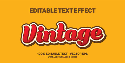 Vintage editable text effect template