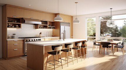 Modern Scandinavian Kitchen with Wooden Accents