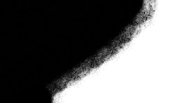 Black Spray Paint Texture Revealing Transition on White