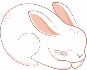 Cute Hand Drawn Rabbit for Easter, Mid Autumn Festival or Chinese New Year