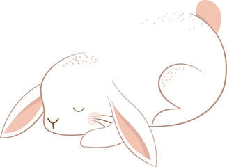 Cute Hand Drawn Rabbit for Easter, Mid Autumn Festival or Chinese New Year