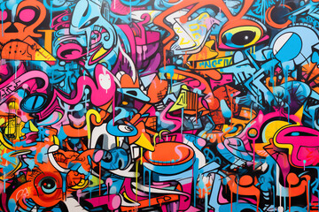 Colorful graffiti backdrop, street art