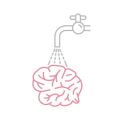 Brain washing icon, pictogram. Editable vector illustration