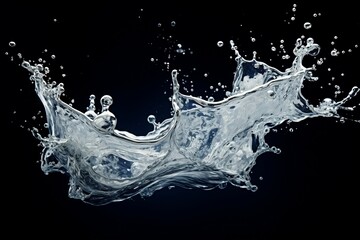 A blue liquid splashing into the water. AI