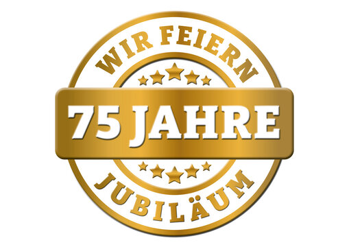 Sticker Wir feiern 75 Jahre Jubil&auml;um