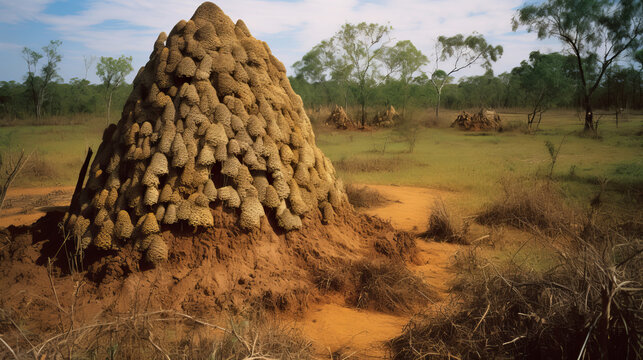 Termite mound on the savannah