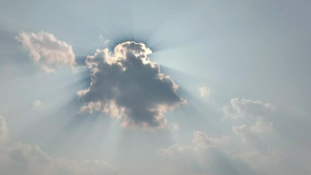 Silver Lining Clouds with Sun Reflection
