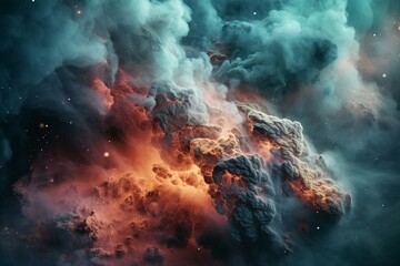 Nebula in outer space. Generative AI