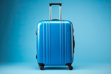 Blue Travel Essential: Stylish Suitcase for Your Next Adventure. Generative AI