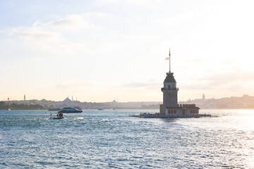 Kiz Kulesi or Maiden's Tower at sunset.