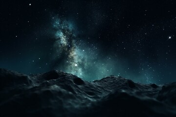 Fototapeta na wymiar Luminous stars on dark galaxy backdrop. Artwork. Generative AI