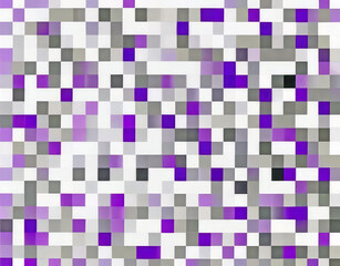 Fototapeta premium Mosaic squares abstract pattern in purple, grey and white.